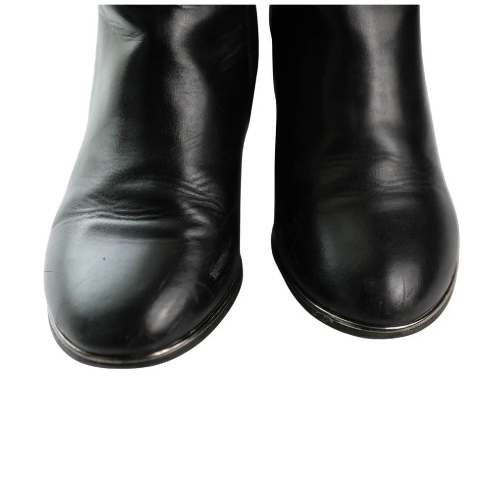 Steve‎ Madden Chrissy Black Wedge Ankle Boots Buckle Strap Mixed Media Size 6M